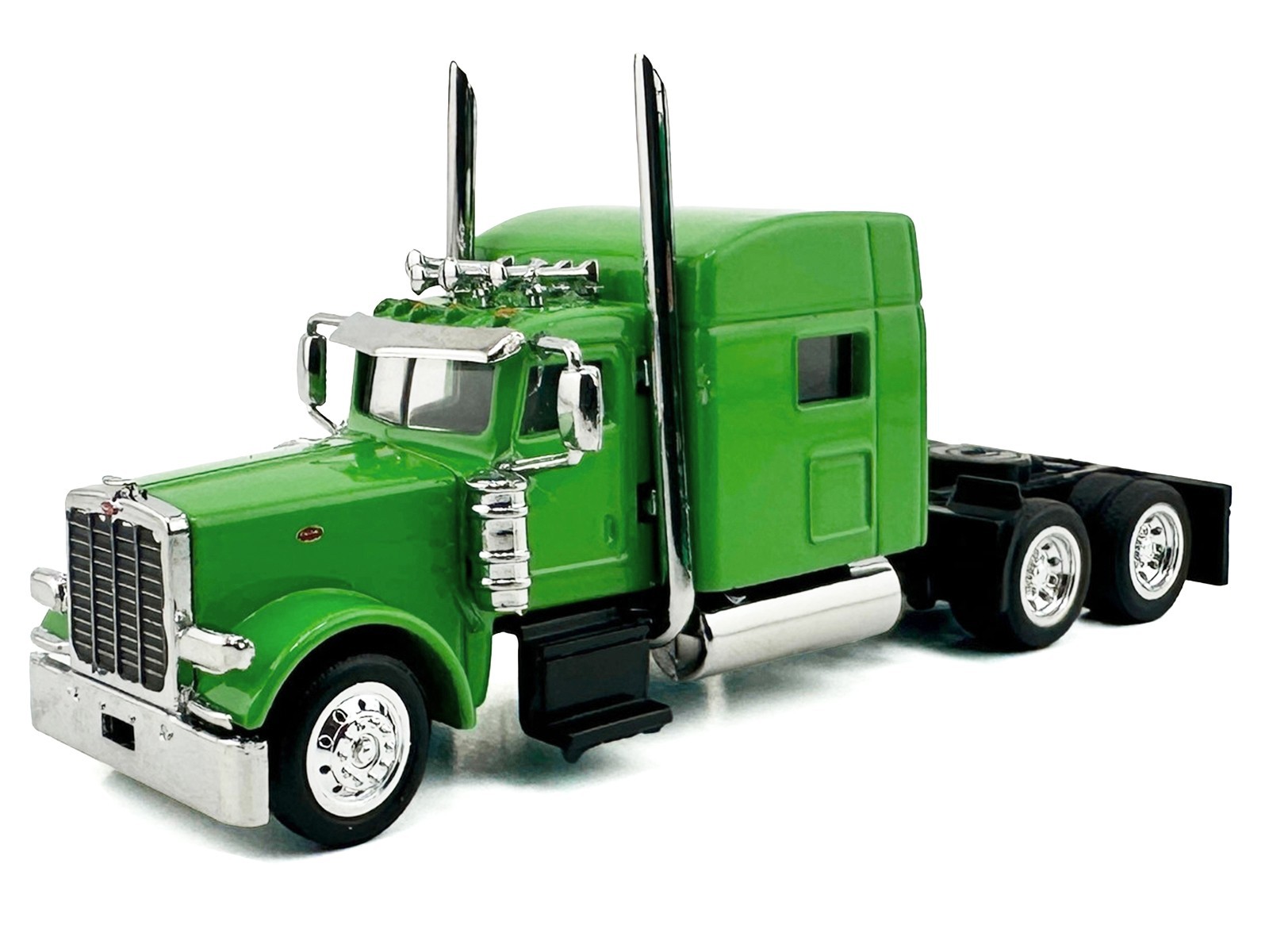 PETERBILT 389 TRUCK W/LOW BOY TRAILER LIME GREEN 1/87 HO LOGISTICS HL-38904-489