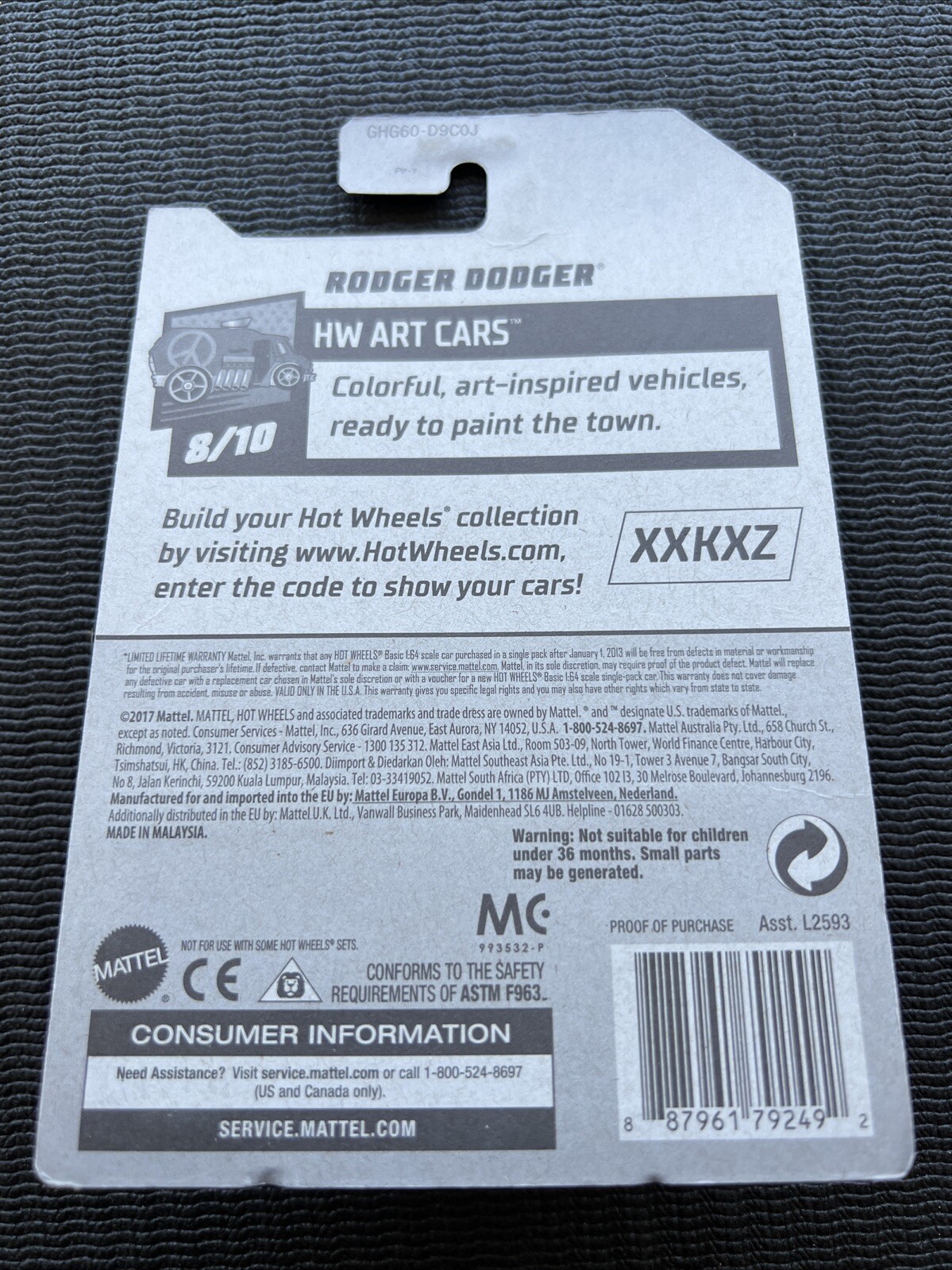 Hot Wheels Art Cars Rodger Dodger Kroger Exclusive Edition Steampunk Gears Case