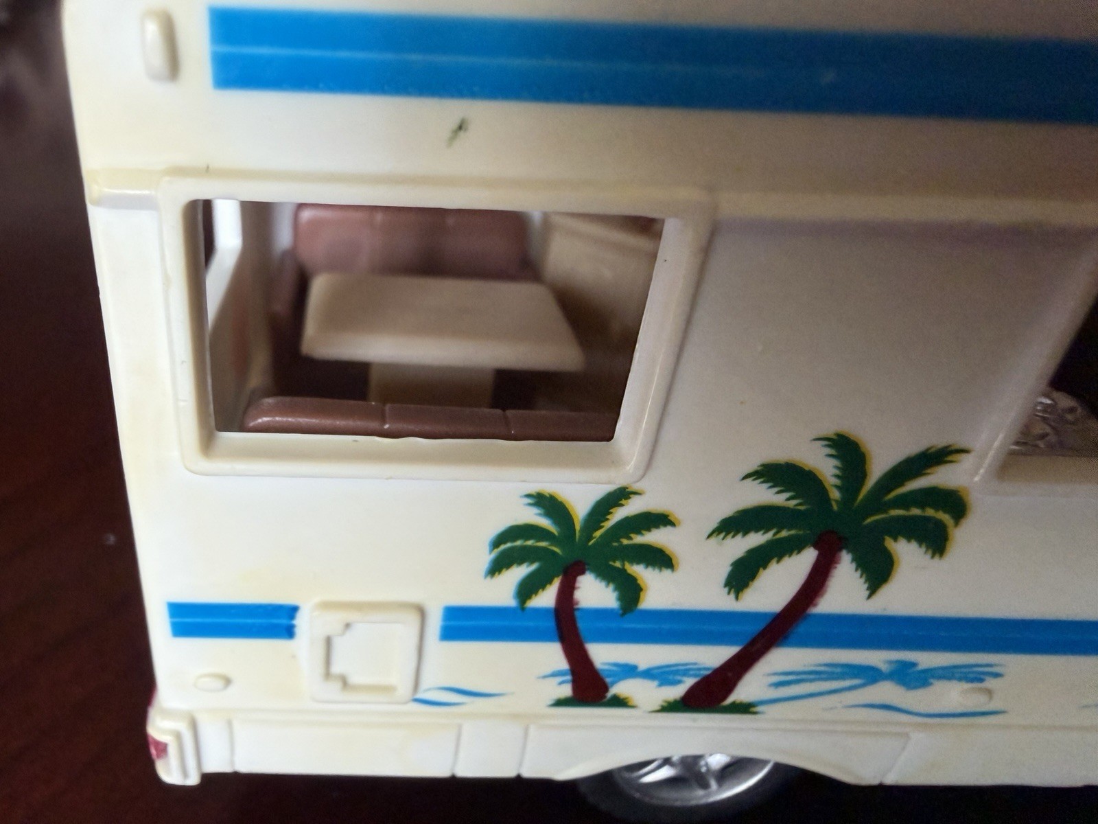 Kinsfun Ford E-350 Red Camper Van Fully Loaded 1/43 O Scale Diecast Vehicle