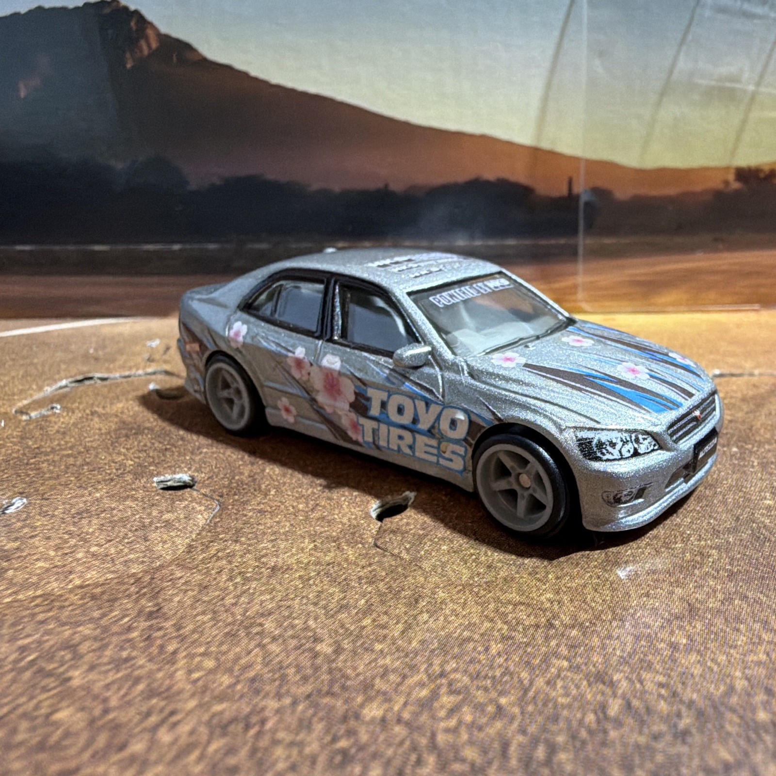 Hot Wheels Custom 1998 Toyota Altezza Silver Toyo Tires HKS MOMO Motul Sakura