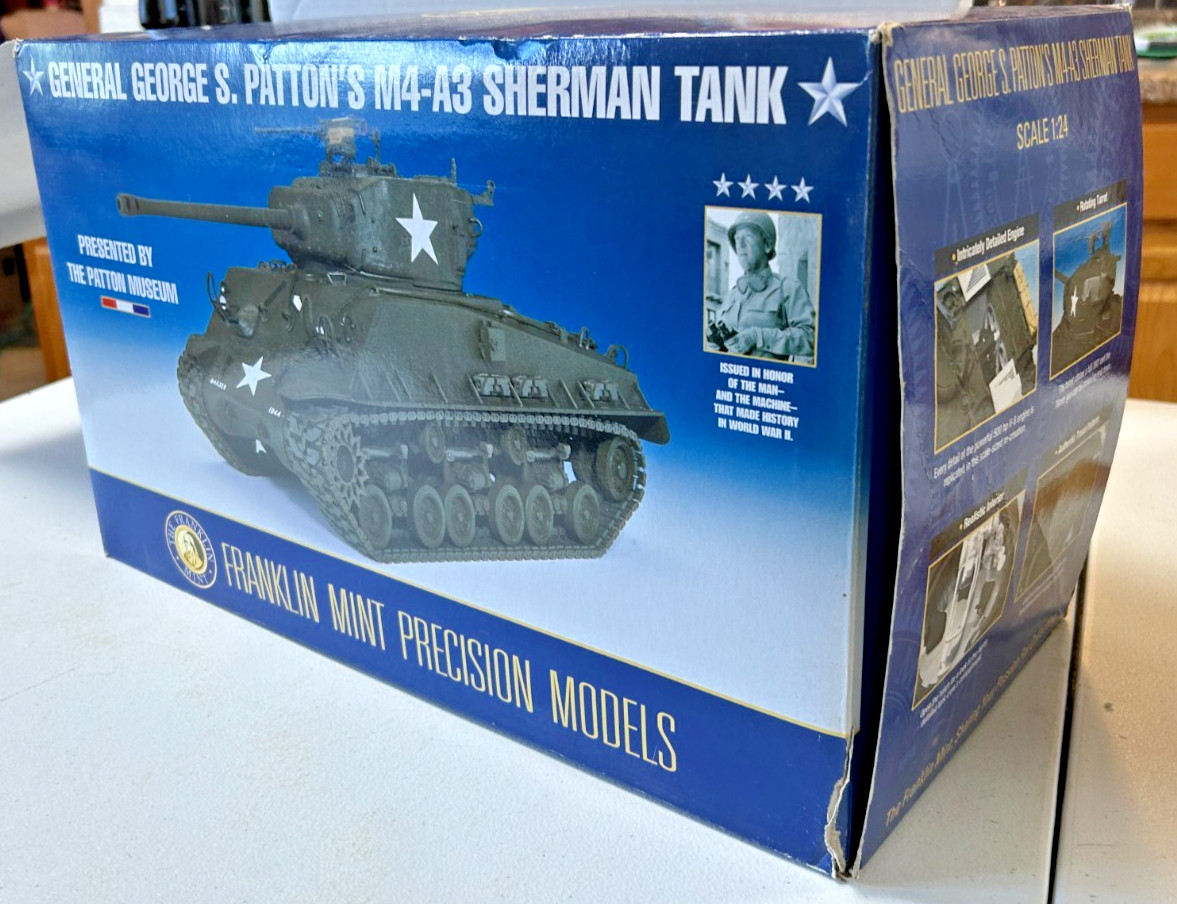 Franklin Mint General George Patton’s M4-A3 Sherman Tank 1:24 Diecast