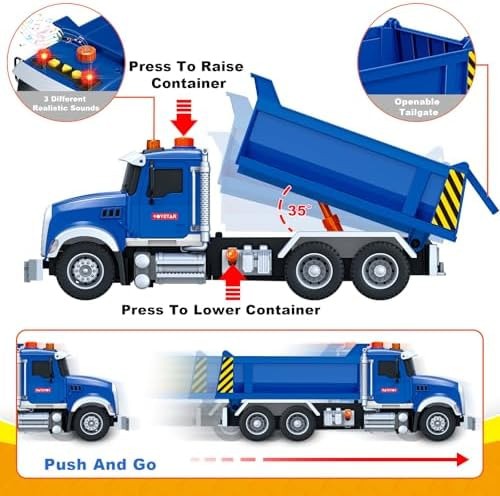 Bstoyder Kids Toys for 3 4 5 6 7 8 Years Old Boys, Large Dump Truck Toy with …