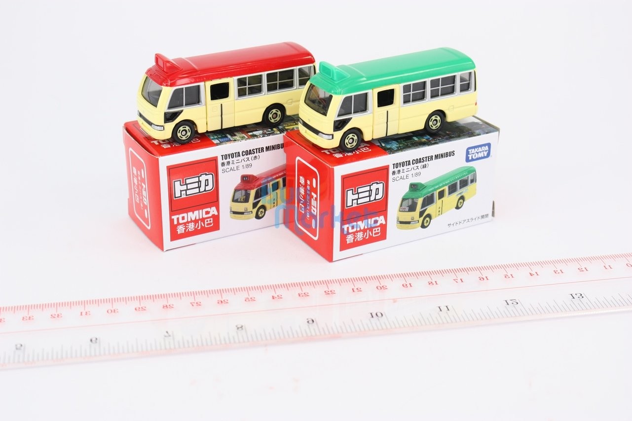 Takara Tomica Tomy TOYOTA Coaster MINIBUS Hong Kong 1/89 Diecast Toy Cars 2X SET