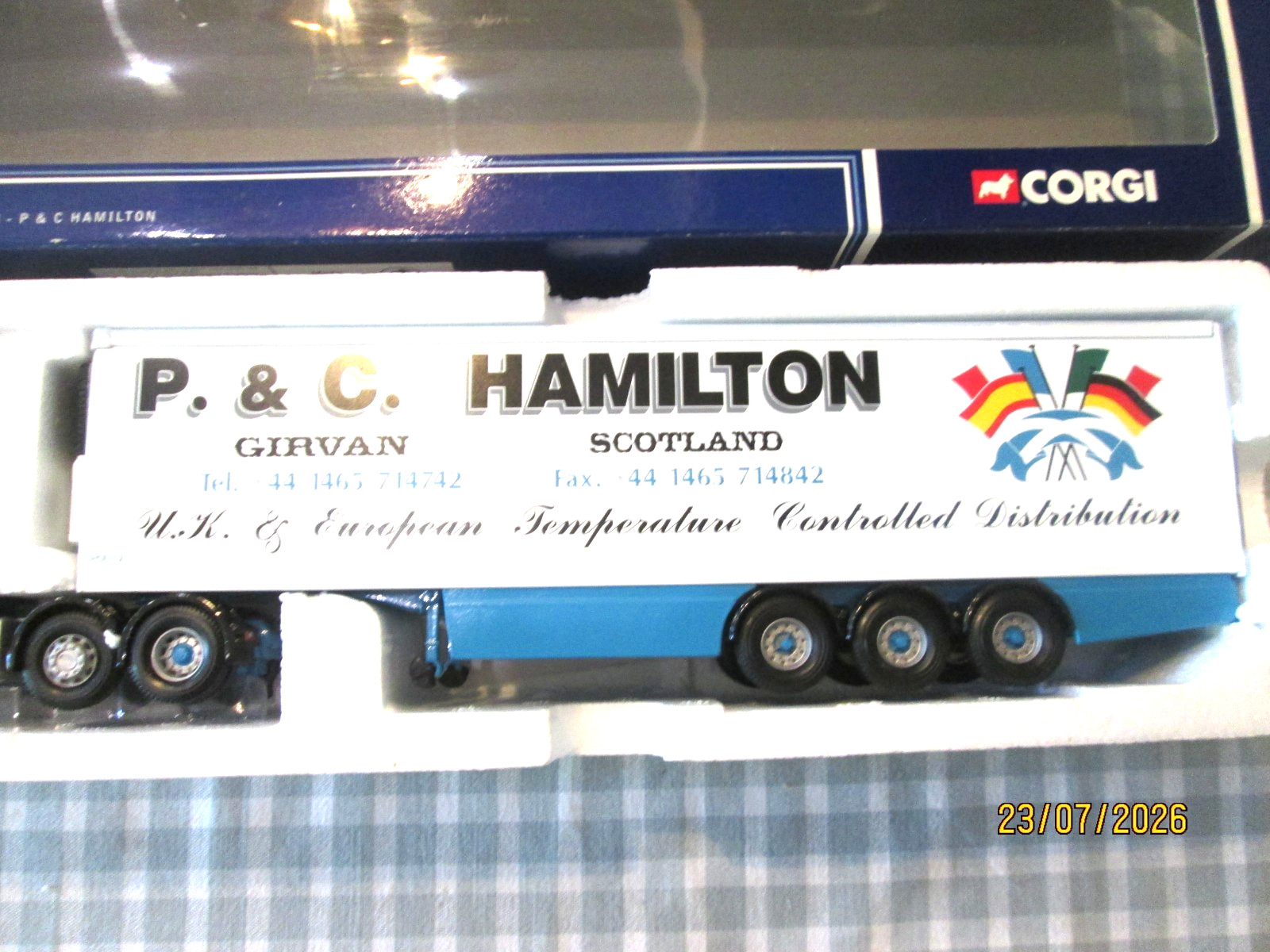 Corgi CC12906 1;50 – Scania Topline Fridge Trailer – P & C Hamilton-Boxed