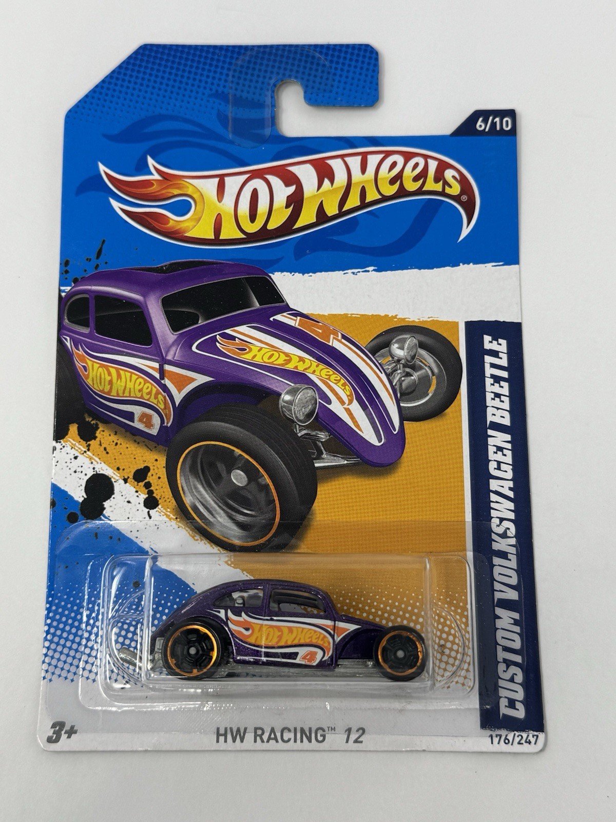 2012 Hot Wheels 176/247 HW Racing Custom Volkswagen Beetle 6/10 (B3)
