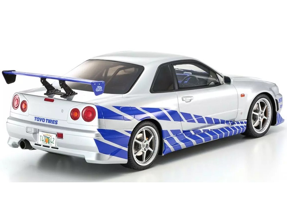 NISSAN SKYLINE GT-R (R34) RHD SILVER “FAST & FURIOUS” 1/12 BY KYOSHO KSR12007A