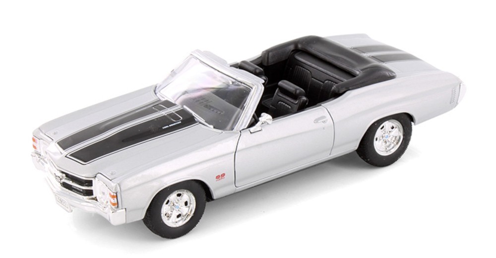 1971 Chevrolet Chevelle SS 454 1/24 Scale Diecast Model by Welly – SILVER