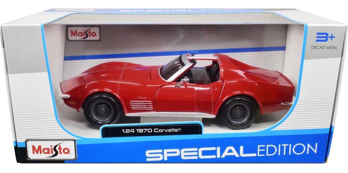 1970 Chevrolet Corvette Convertible Red 1/24 Diecast Model Car by Maisto