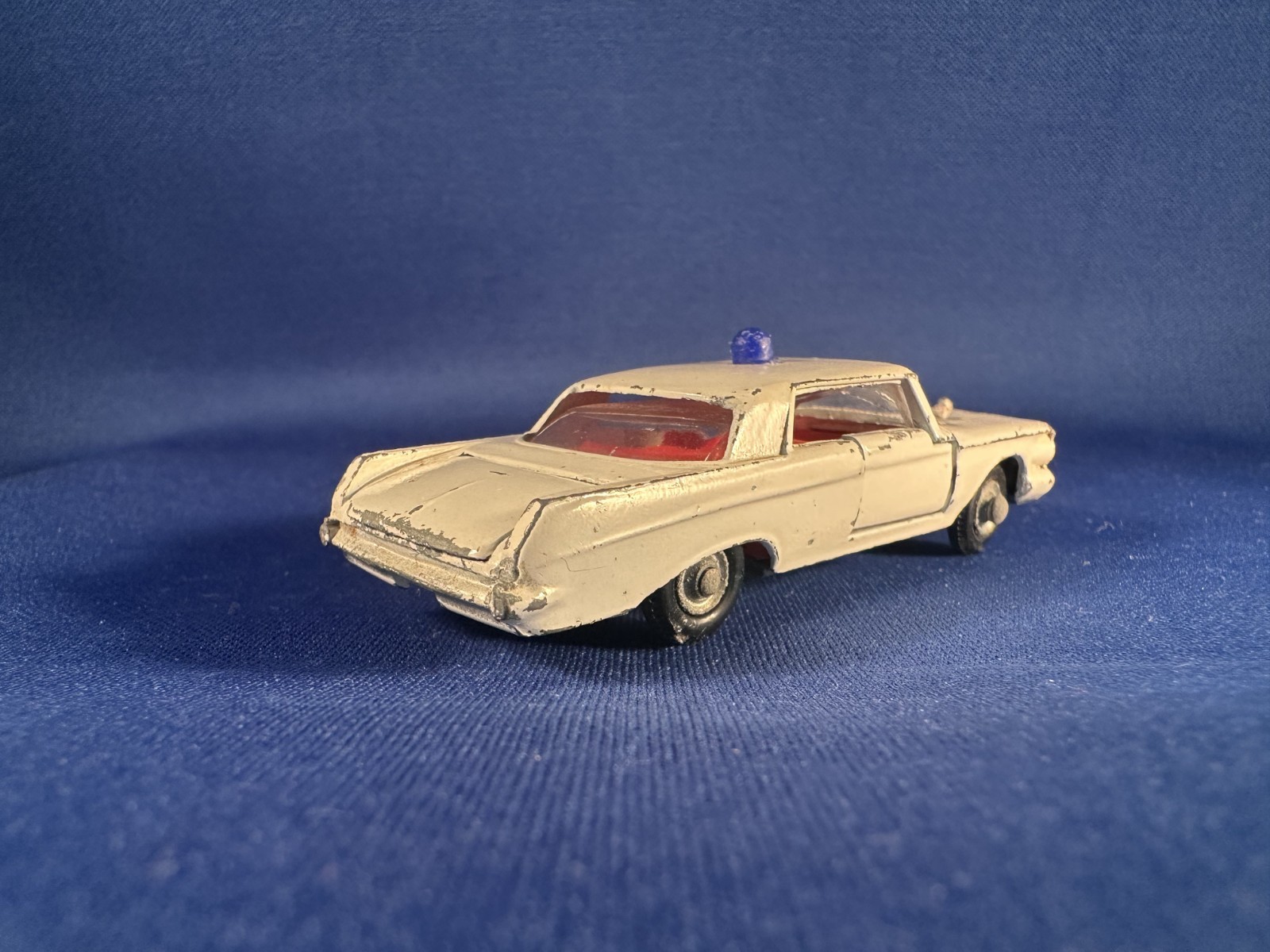 Vintage 1963 Impy Imperial (Chrysler) 2-Door Police Car White w/ Blue Dome Light