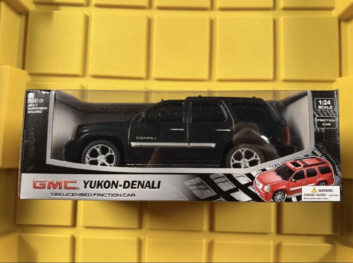 GMC Yukon Denali 1:24 Licensed Friction Car Black Diecast Model