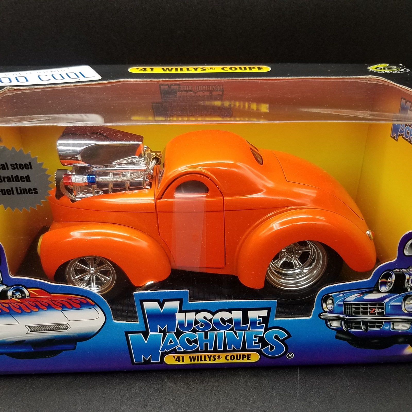 Muscle Machines Orange ‘41 Willys Coupe Diecast Too Cool 1:24 New Vtg 2003