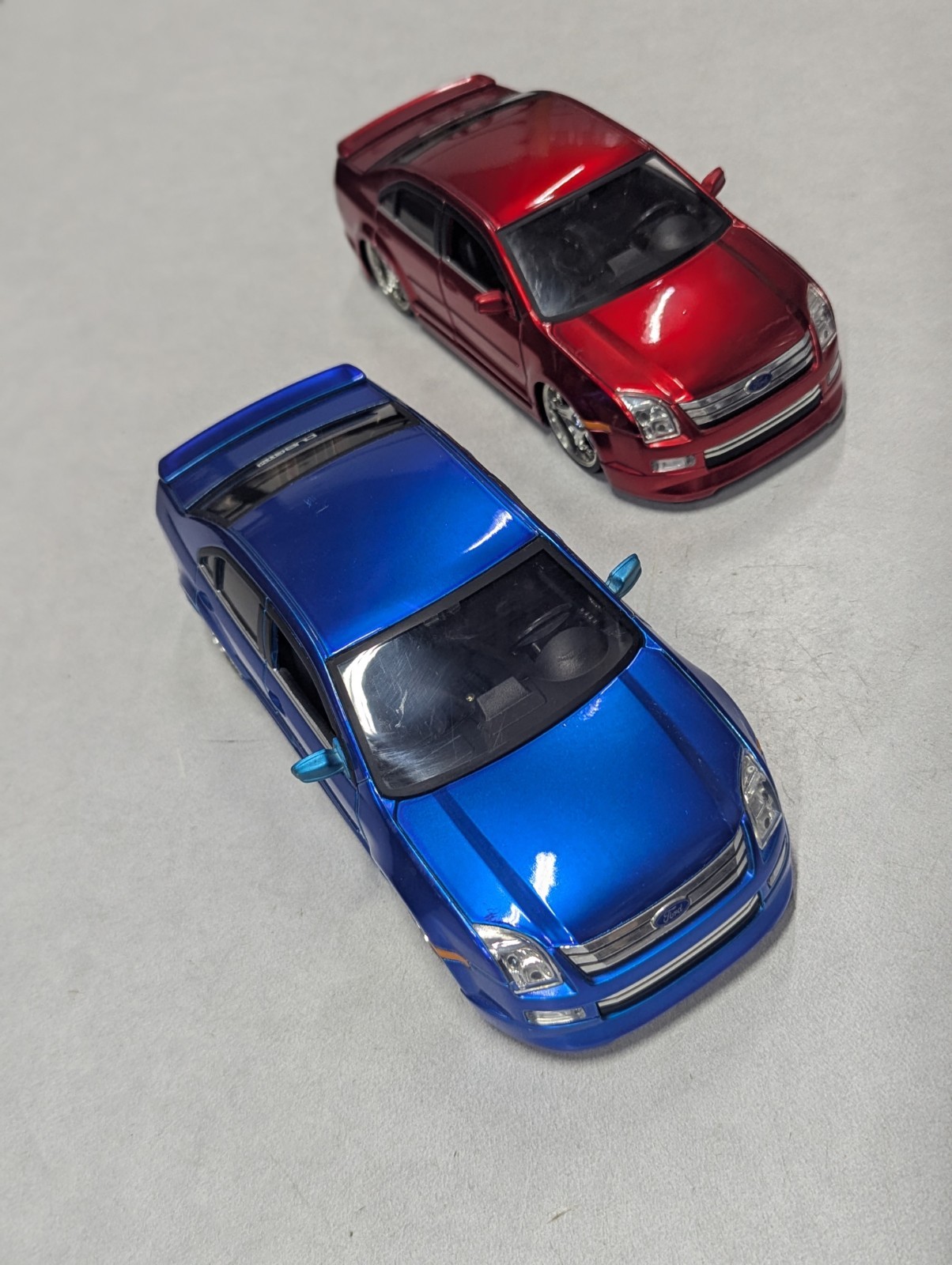 JADA DUB CITY 2006 FORD FUSION BLUE & RED 1:24 DIECAST MODEL USED Scuffs NO BOX