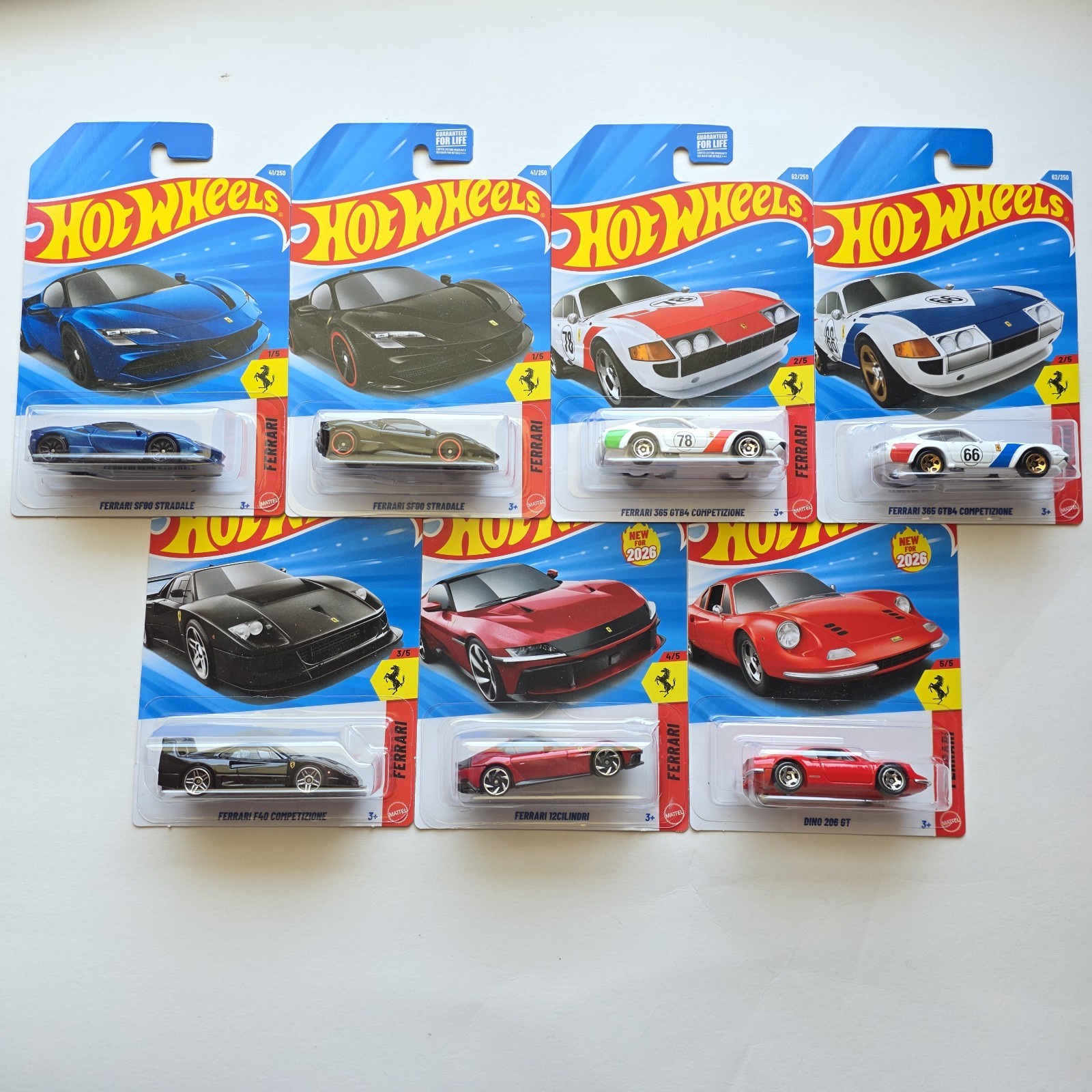Hot Wheels 2026 Ferrari Series Complete Lot 1-5 SF90 F40 12Cilindri Dino 365…
