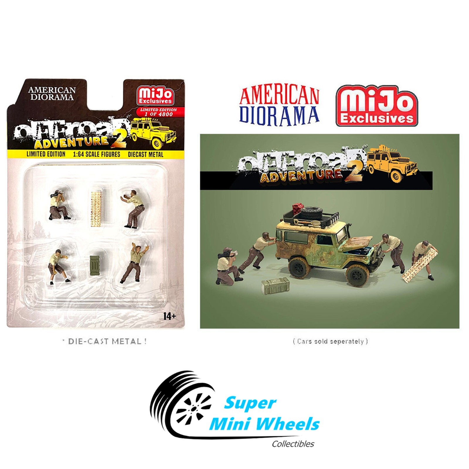 American Diorama 1:64 – Off Road Adventure ll Figures – 6pcs Set – Metal
