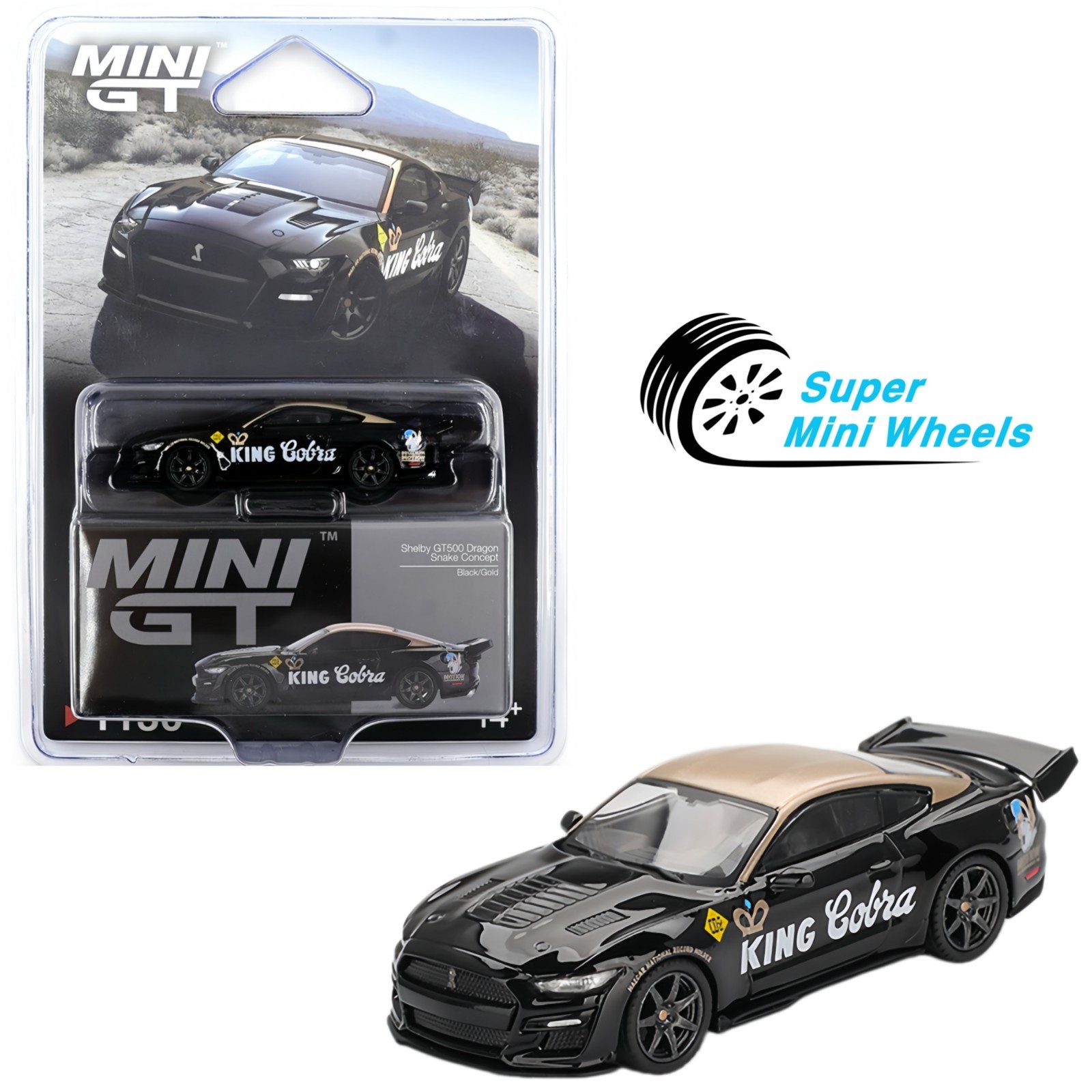 Mini GT 1:64 Shelby GT500 Dragon Snake Concept Black/Gold #1130