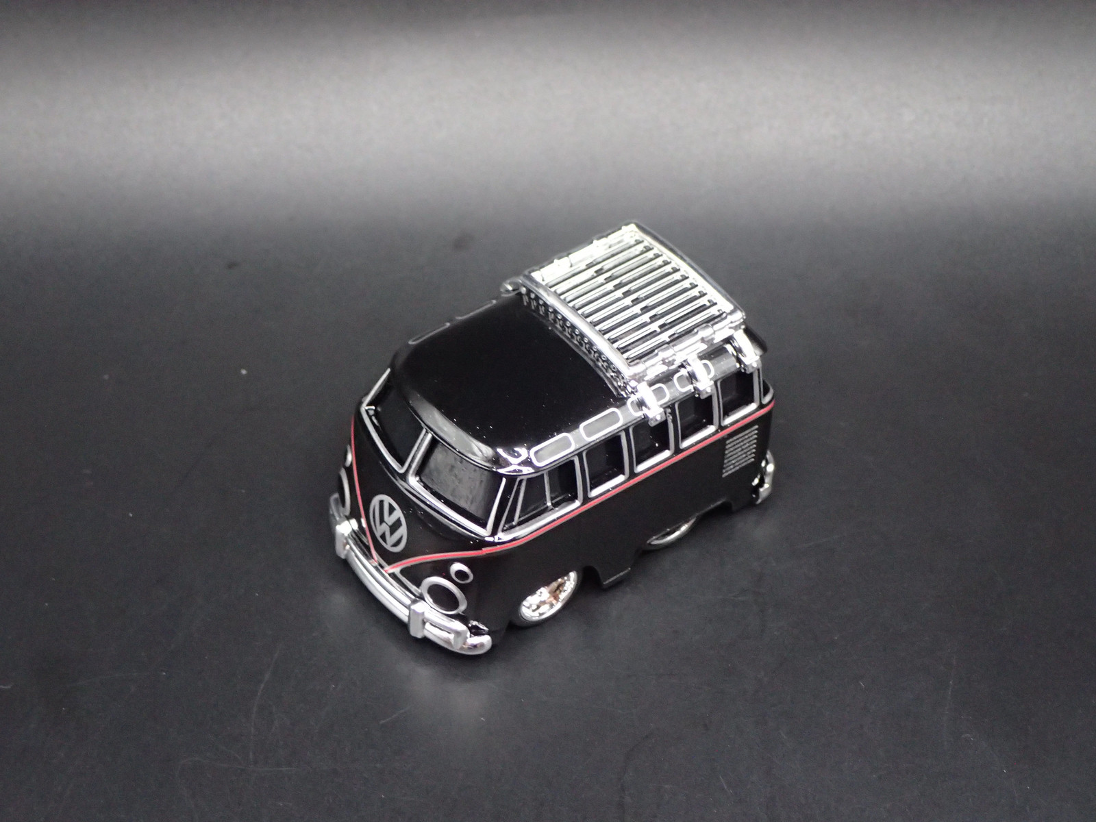 VW TYPE 2 T1 BUS CAR TUNED BLACK 1:64 SCALE DIORAMA DIECAST MODEL CAR