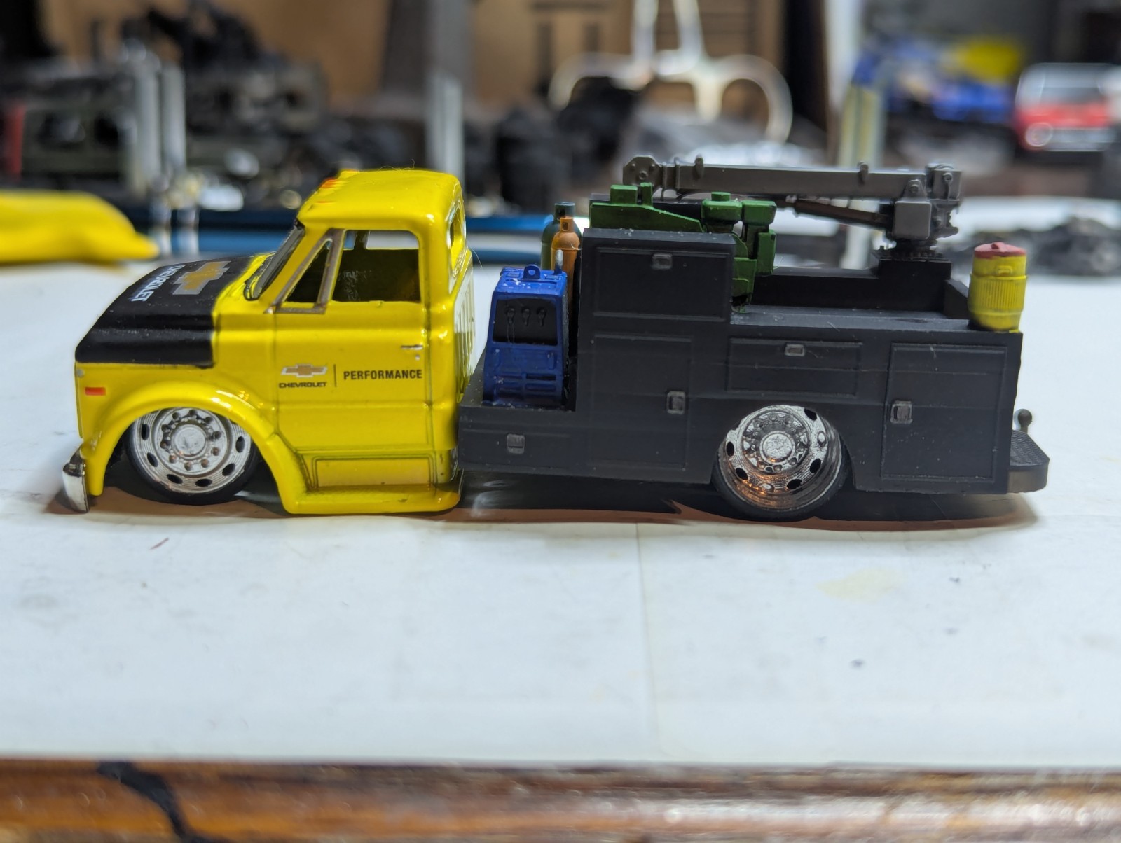 1/64 Scale Custom 3D printed M2 C-60 Welding Rig Bed And Base