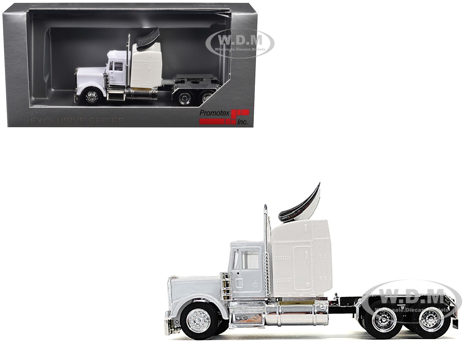 KENWORTH W900 SLEEPER CAB WHITE 1/87 (HO) MODEL BY PROMOTEX 025251 W