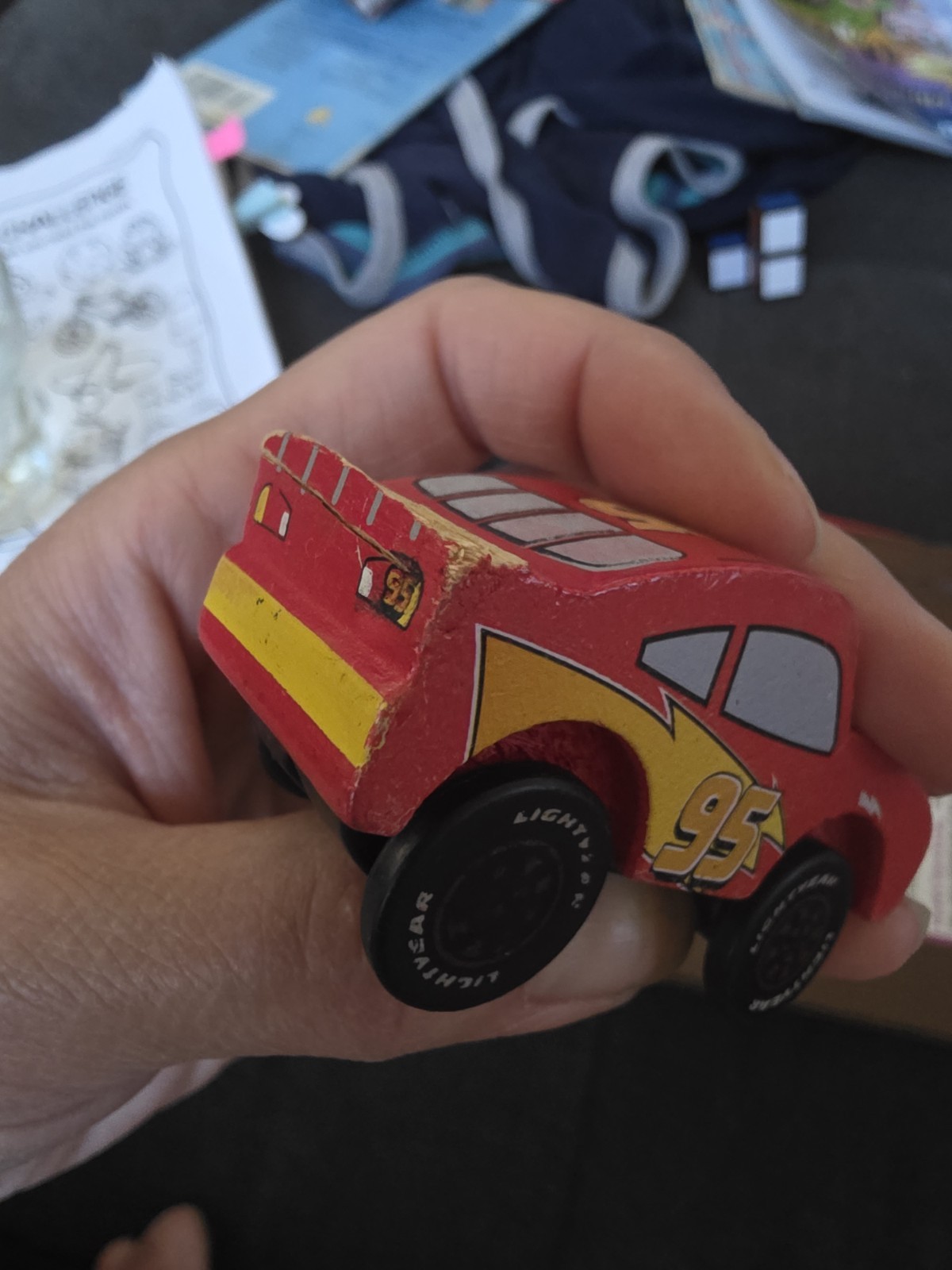 Disney Pixar Cars Kid Kraft Lightning McQueen and sheriff Wooden