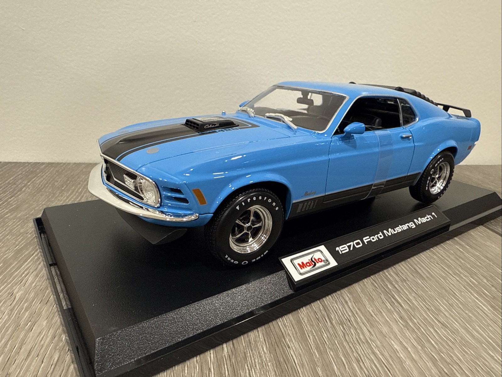 BACK IN** 1970 Ford Mustang Mach 1 – Blue 1/18 Scale Maisto Exclusive Style