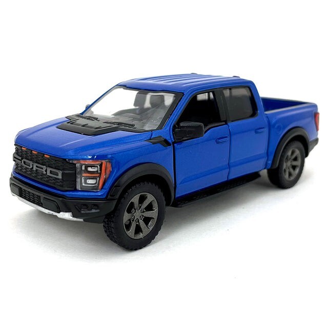 5436) Kinsmart 2022 Ford F-150 Raptor 1:46 Diecast Truck 5 inch Blue color.