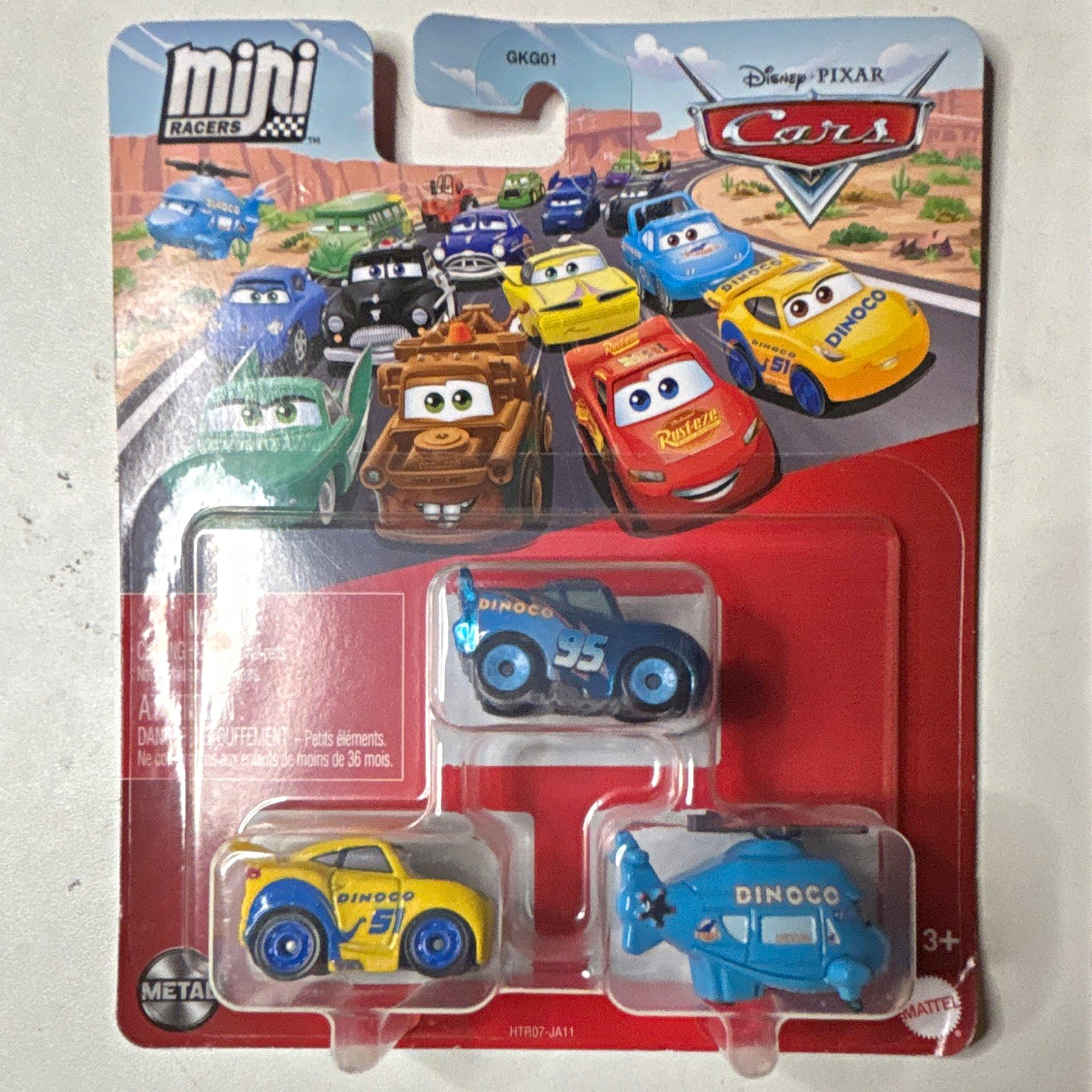 Mattel Mini Racers Disney Pixar Cars Dinoco 3-Pack 1:64 Metal Diecast Unopened