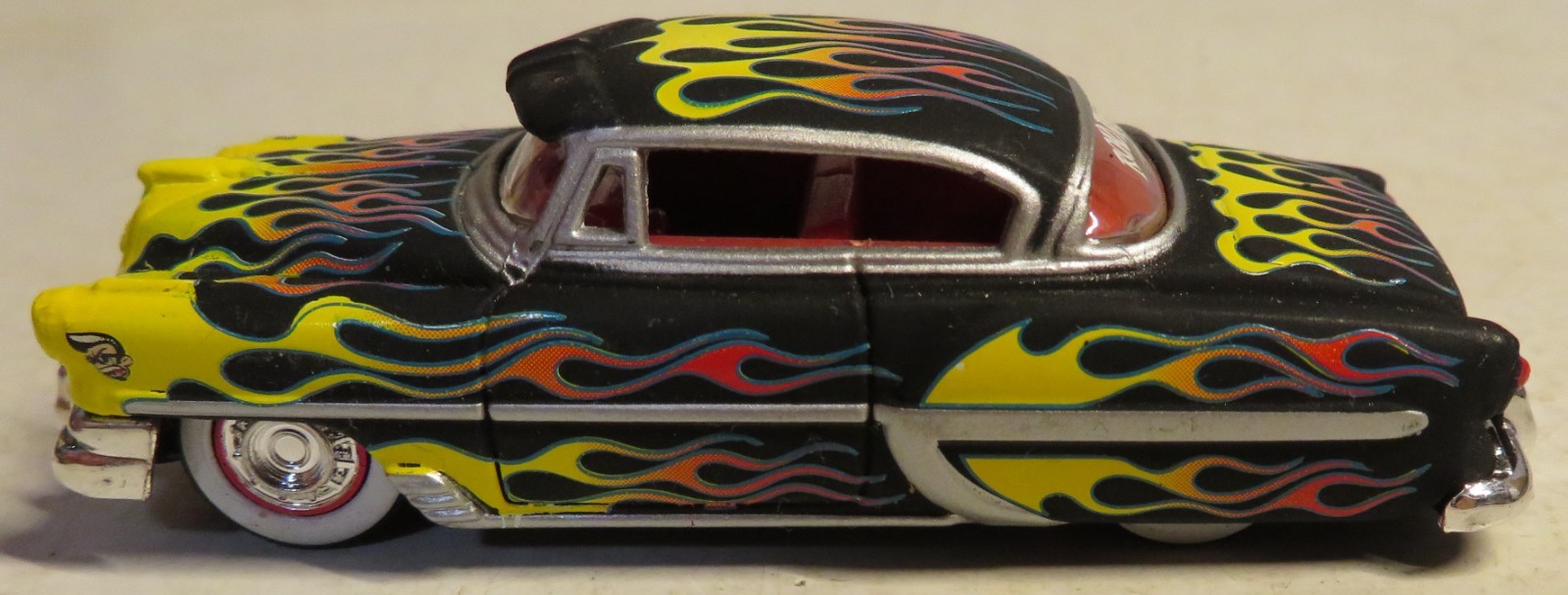 1953 Chevy Bel Air RARE Black w Red Flames Diecast 1/64 ROAD RATS Jada TOYS 2002