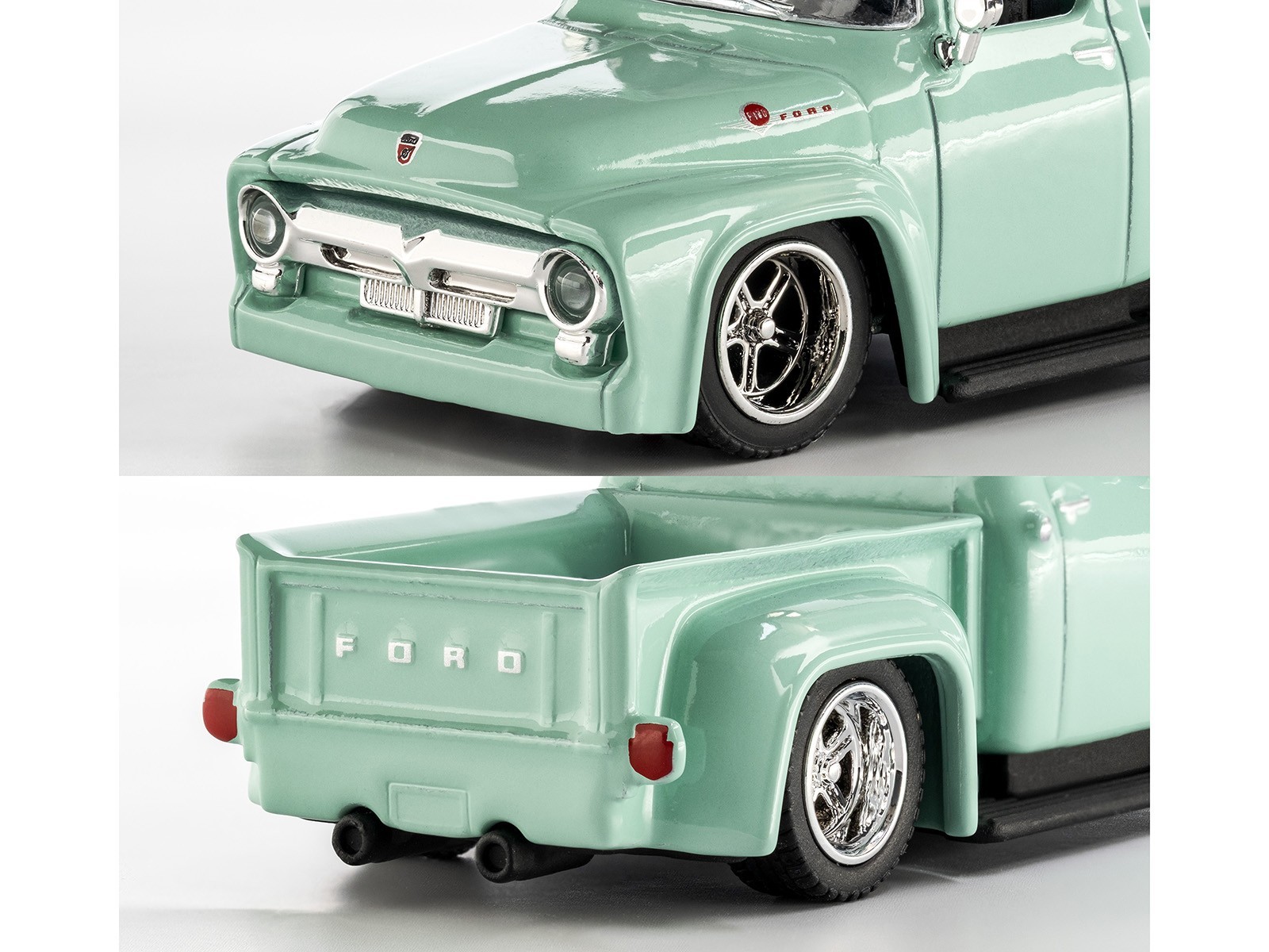 1956 FORD F-100 PICKUP LIGHT GREEN 1/64 DIECAST MODEL BY MAJORETTE 8505001019