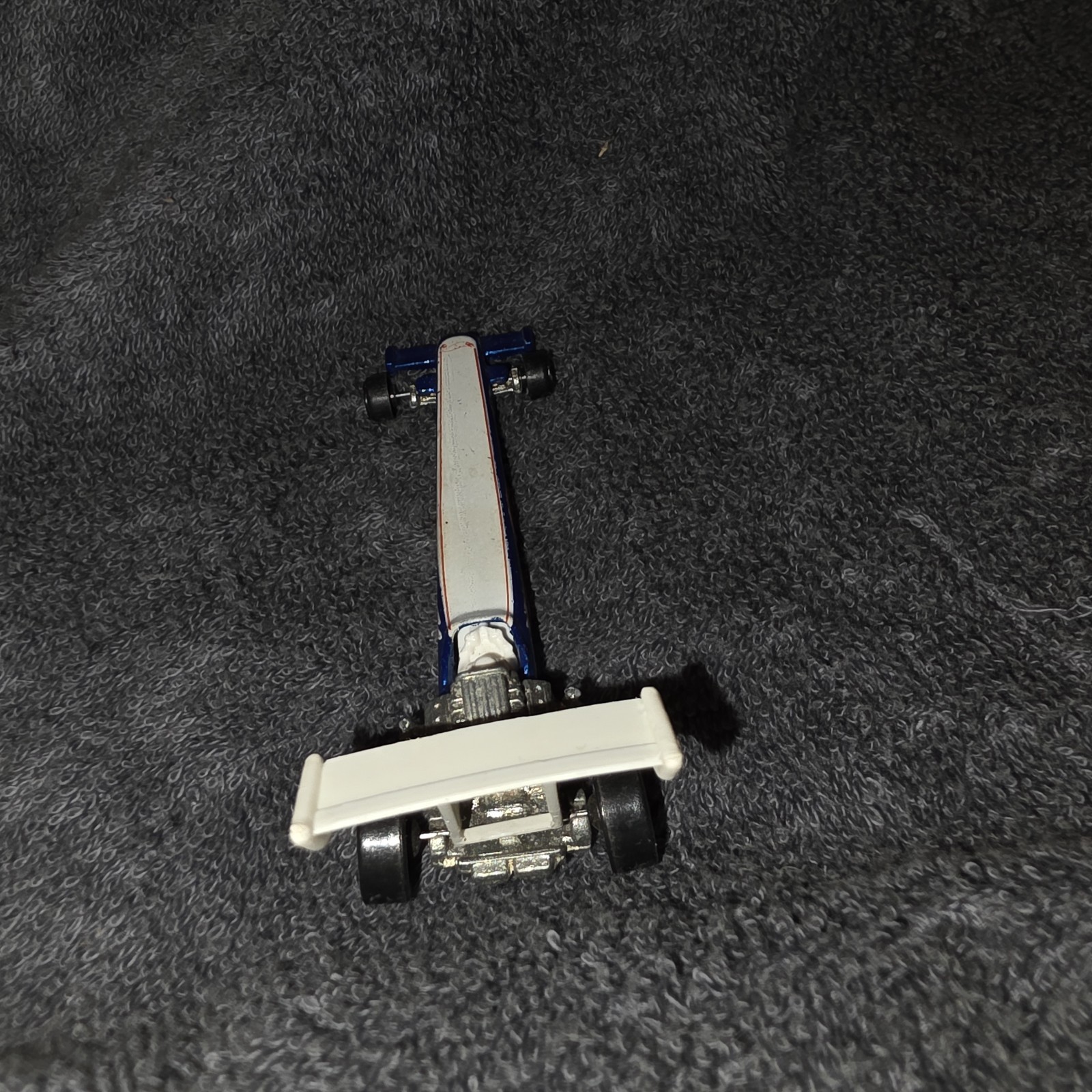 Hot Wheels Blue Race Team Dragster 1T/F w/5 Spoke Wheels Blue 1992 Malaysia