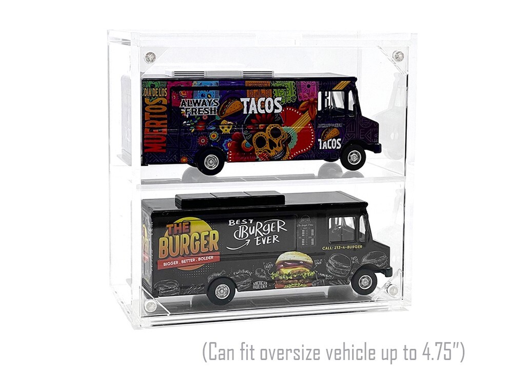 SHOWCASE 2 CARS DESK TOP DISPLAY CASE W/COVER FOR 1/64 SCALE MODEL CARS MJ13012