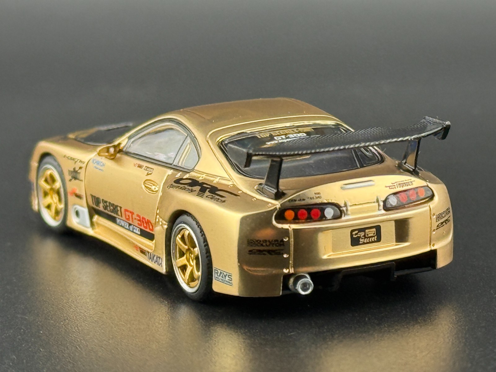 Pop Race Top Secret GT300 Supra Gold with Carbon Hood PR640277 1/64