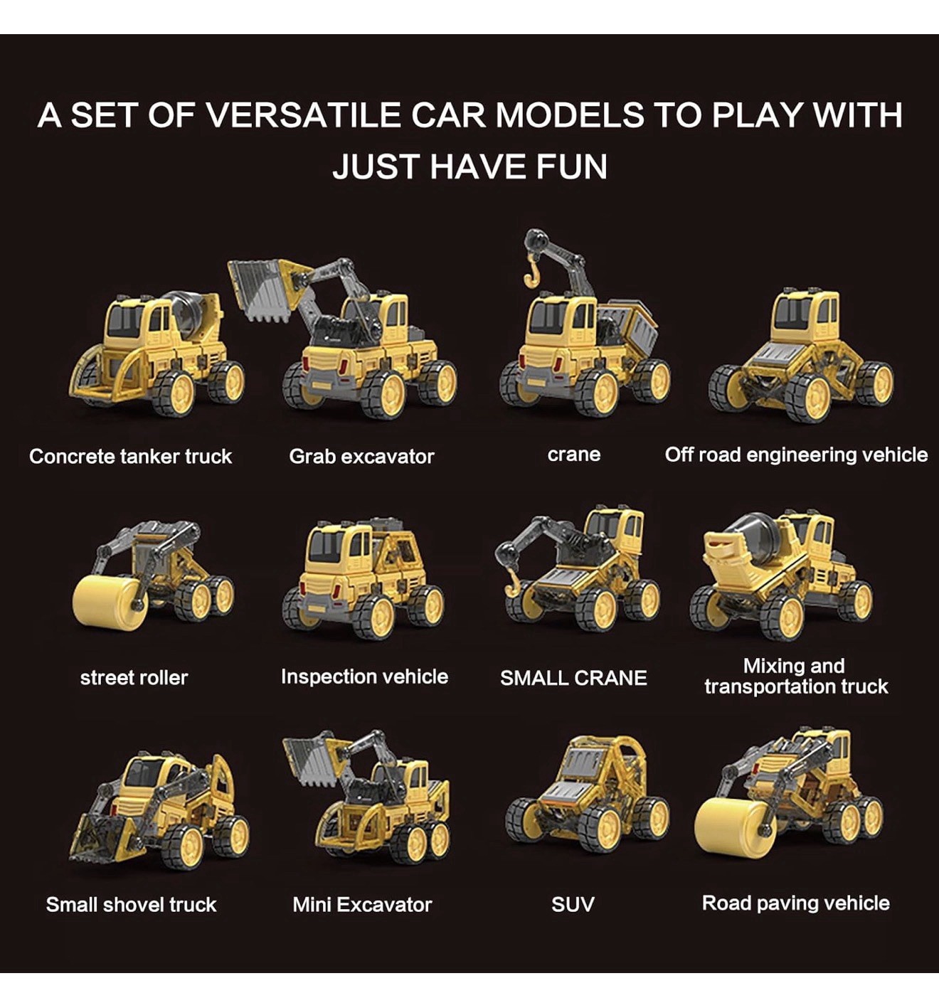 Danbaole Magnetic Truck DIY Assembly Eneineering Vehicle with Music Lights