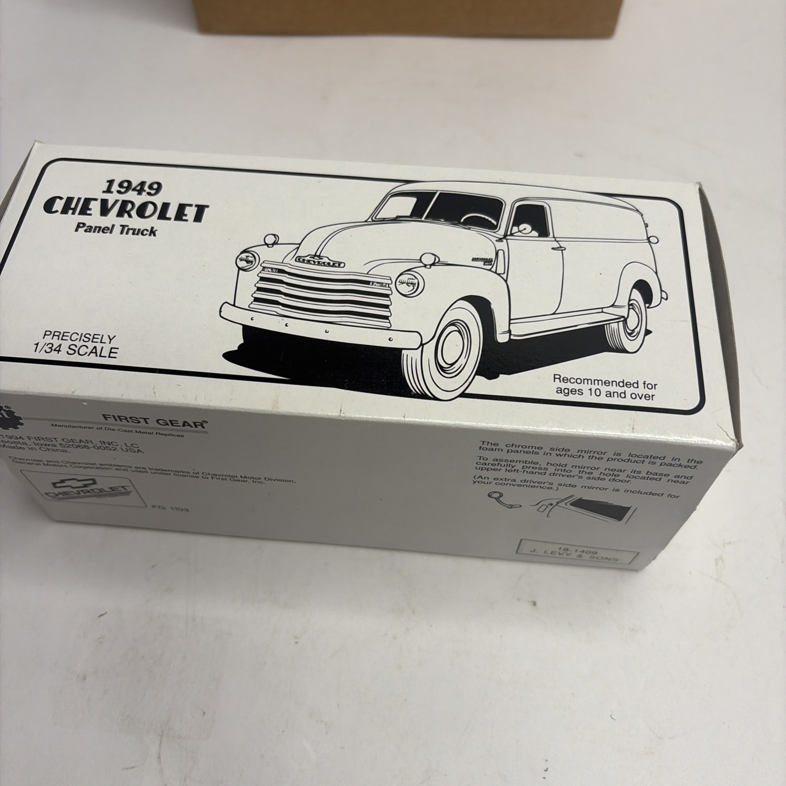 First Gear 1:34 Diecast 1949 Chevrolet Panel Truck #18-1409 J. Levy & Sons. NIB