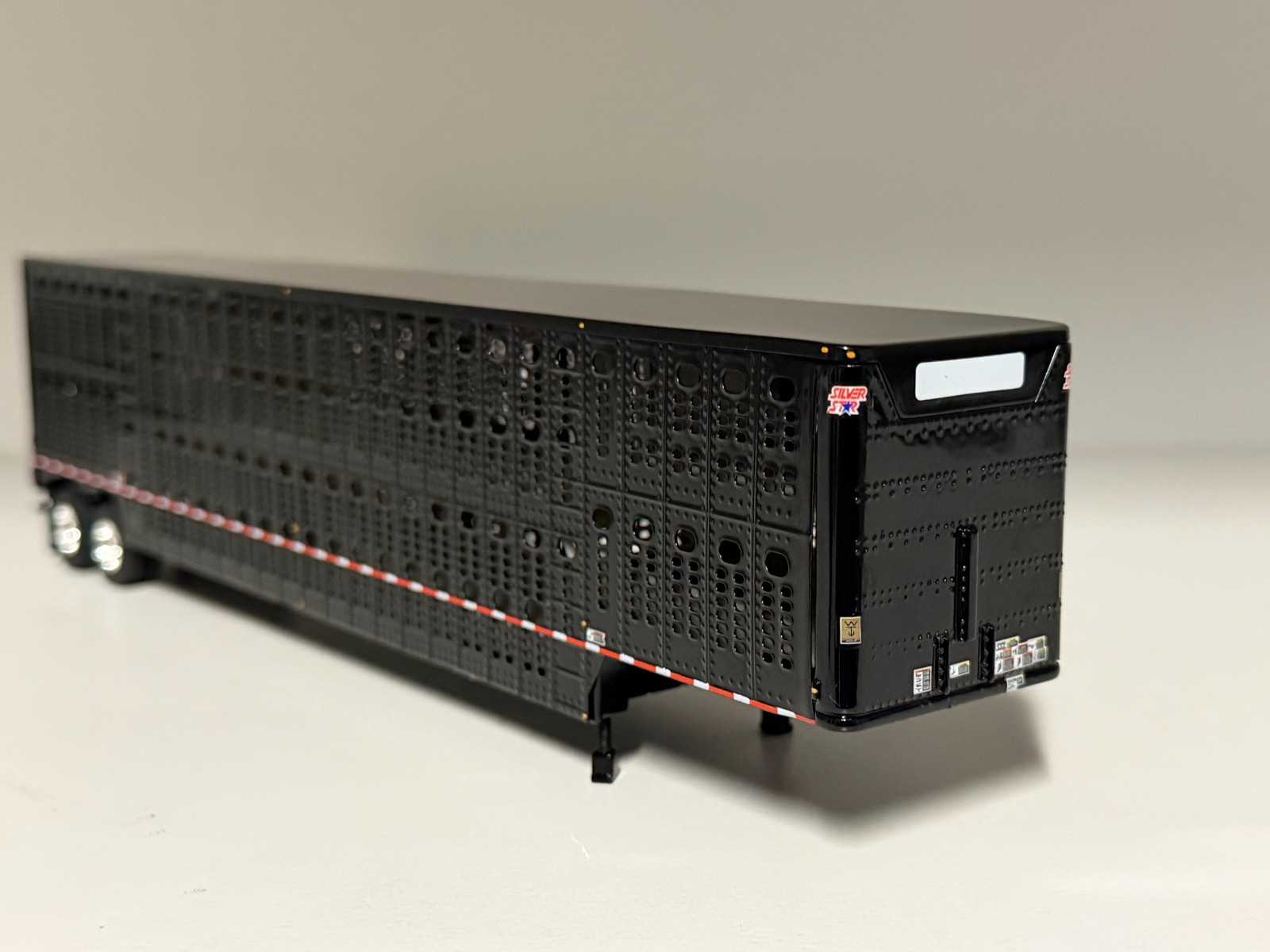 ALL BLACK dcp 1/64th Cattle Trailer Tandem Axle