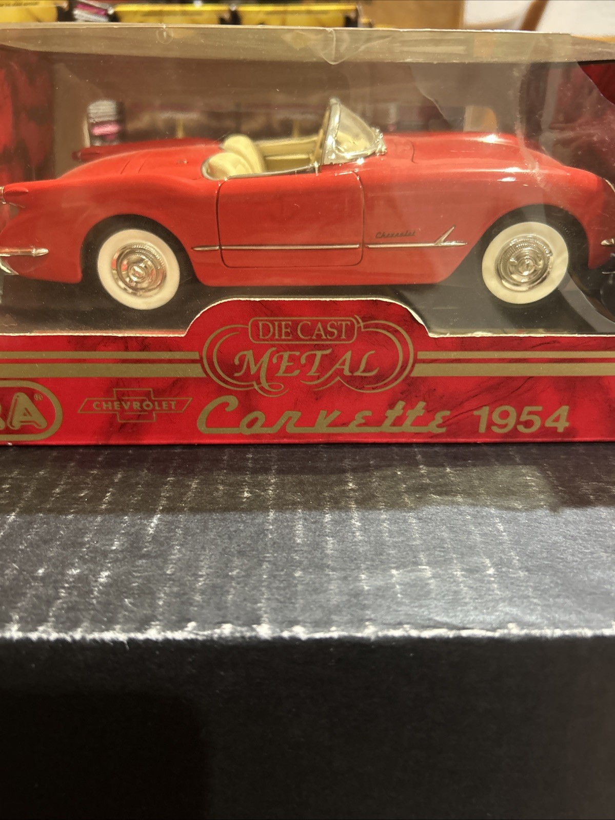 1/18 Mira Golden Line 1954 Chevrolet Corvette Diecast Convertible Car w/ Box Red