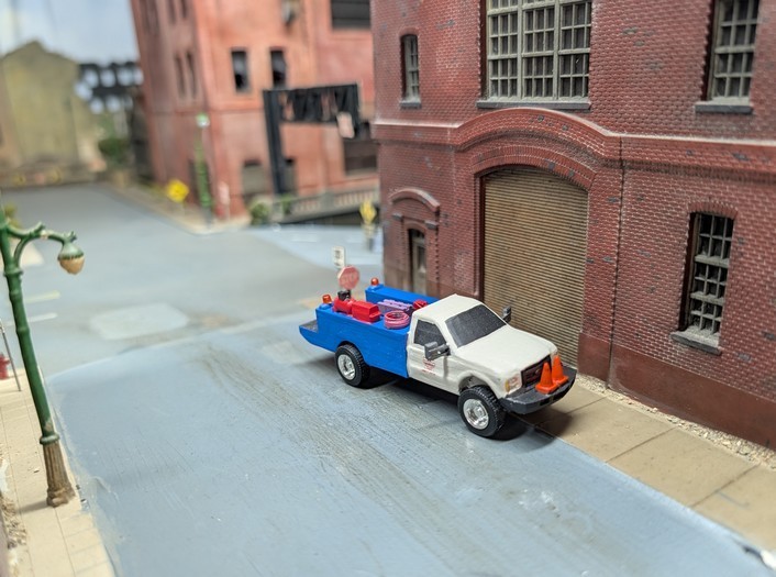 Custom Built 1/87 HO Scale Ford F250 Utility/Work Truck, 3D Printed Resin Model