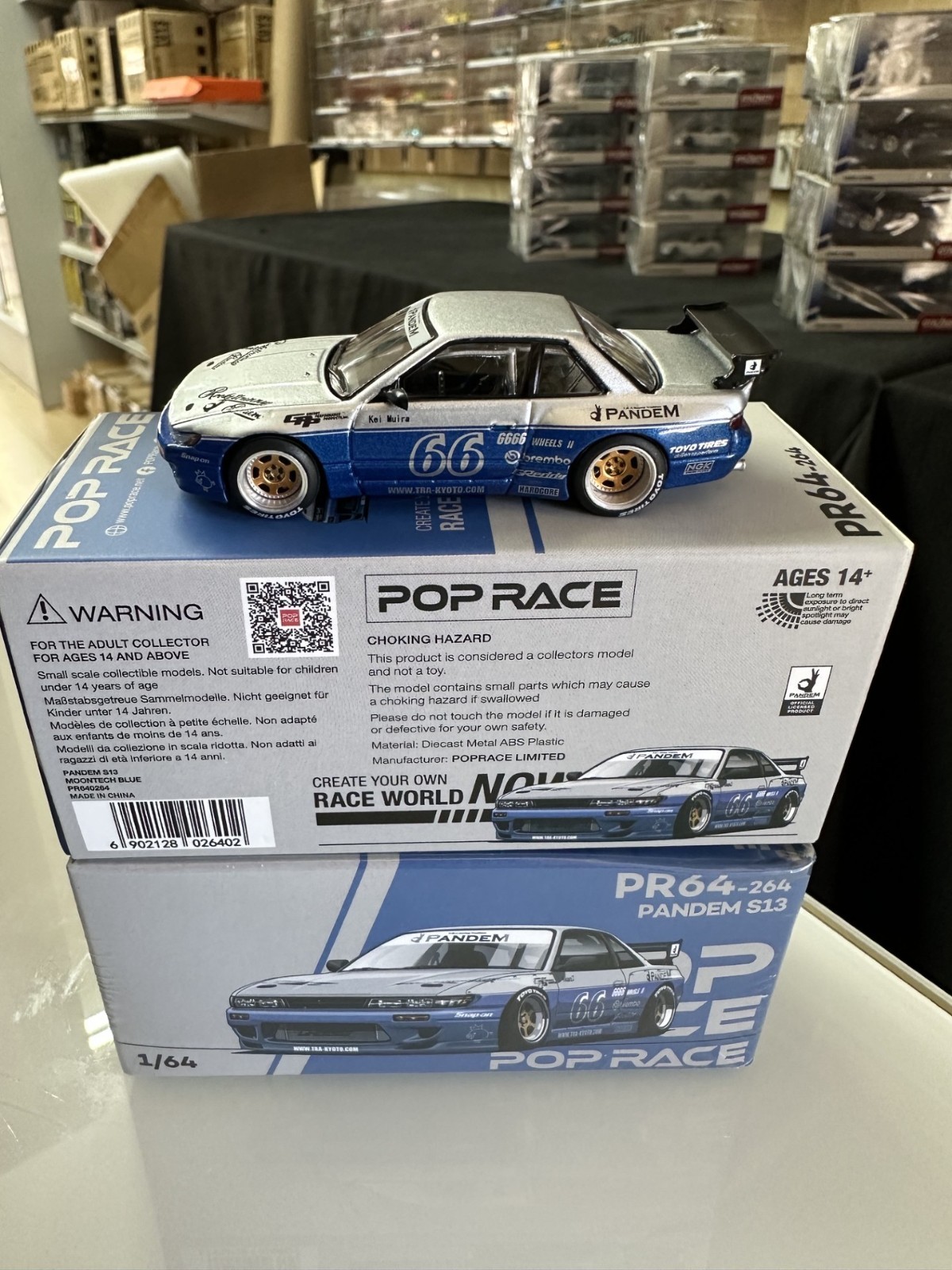 NISSAN SILVIA S13 PANDEM ROCKET BUNNY 1/64 DIECAST CAR BY POP RACE PR64-264