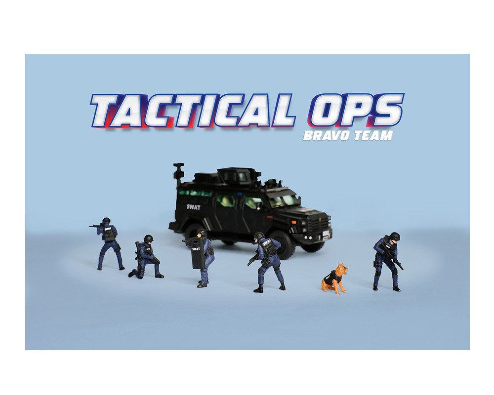 “TACTICAL OPS BRAVO TEAM” 6 PC FIGURE SET FOR 1/64 BY AMERICAN DIORAMA AD-2439MJ