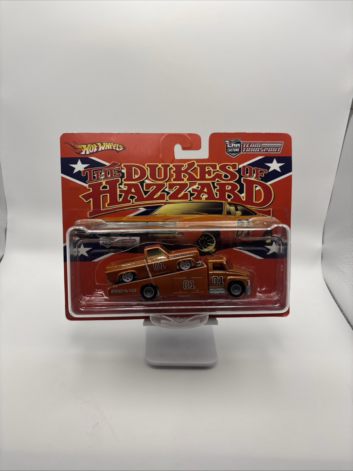 HOTWHEELS TEAM TRANSPORT DUKES OF HAZZARD 83 Chevy C10 GENERAL LEE & FORD C800
