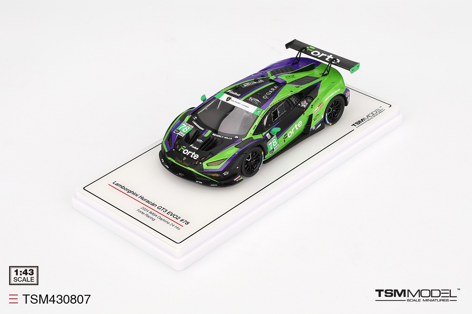 TSM-Model 1:43 Lamborghini Huracán GT3 EVO2 #78 Forte Racing 2024 IMSA Daytona