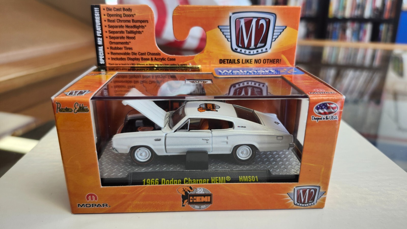 M2 Machines 50 Years of Hemi 1966 Dodge Charger HEMI 14-10 Walmart Excl in White