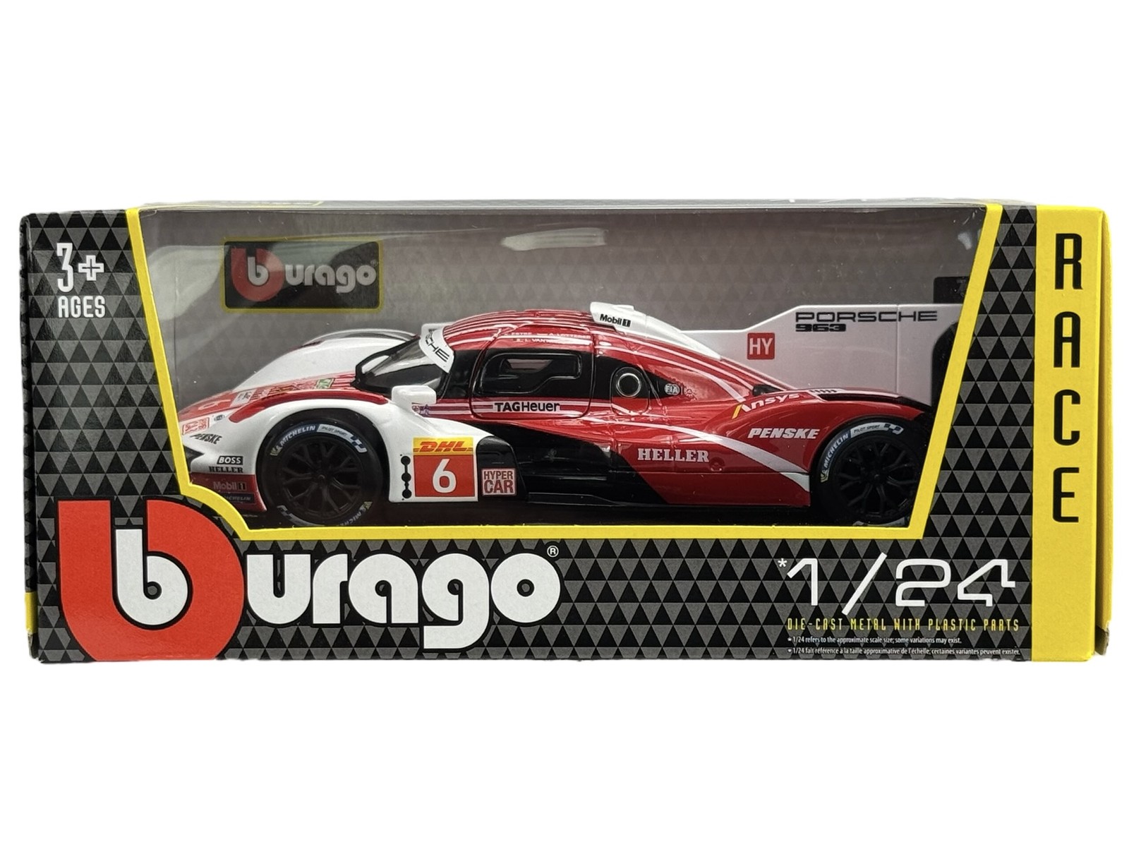 BBURAGO 2024 PORSCHE 963 #6 PORSCHE PENSKE FIA WEC LE MANS 1:24 DIE CAST 28042