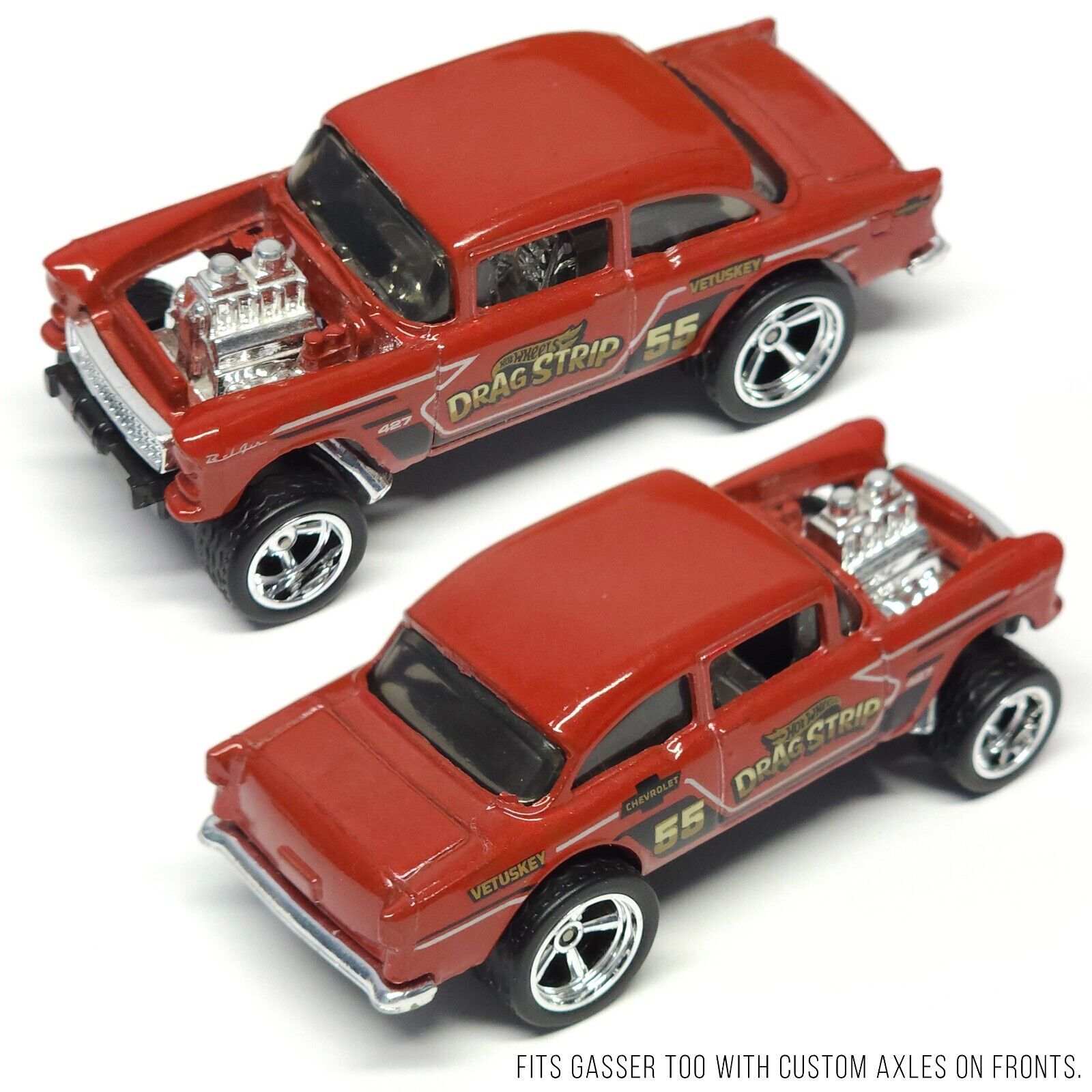 1/64 Scale 5 SPOKE MUSCLE v6 XL STG Real Rider Wheels Rims Tires Set 4 Hot Wheel