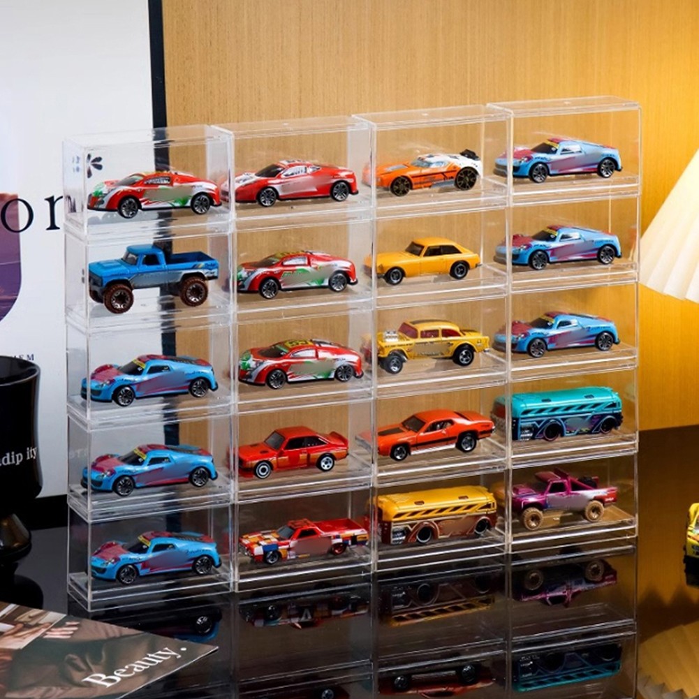 10-100x Acrylic Display Case Protection Box For 1:64 Scale Car Diecast Model Toy