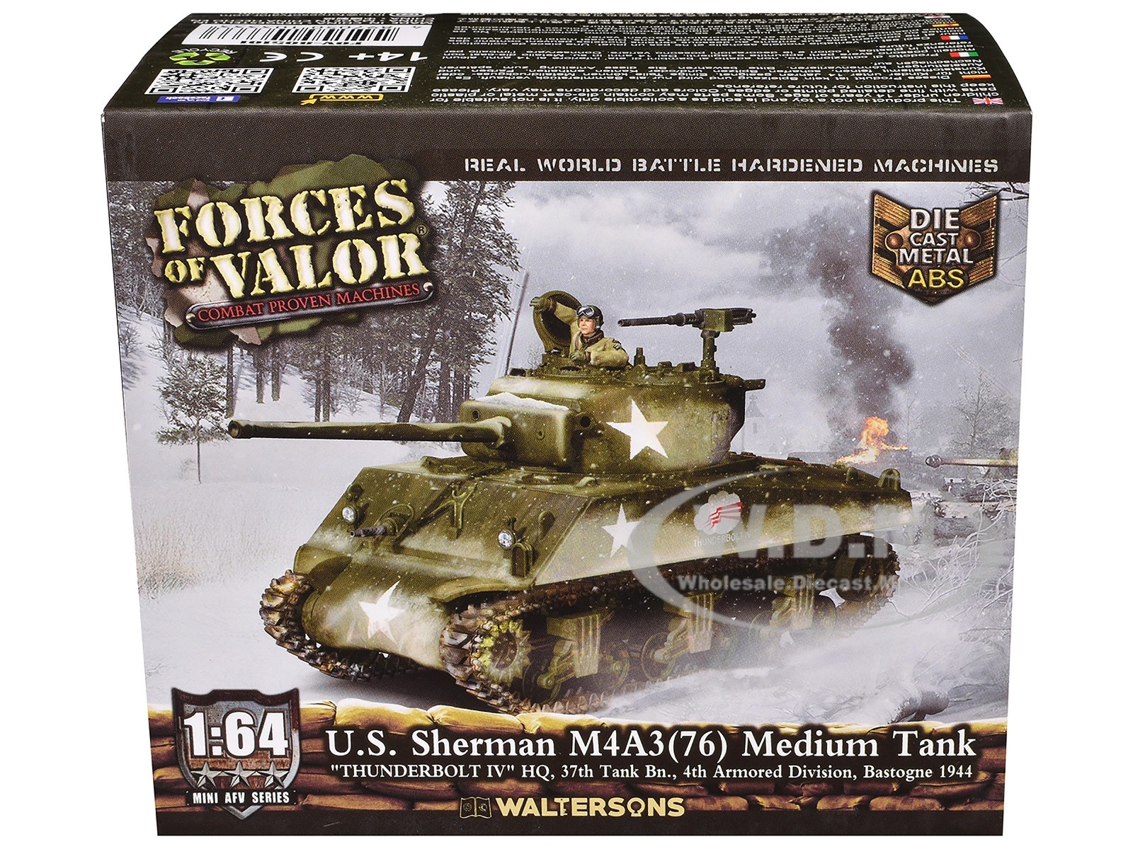 US SHERMAN M4A3(76) TANK “THUNDERBOLT IV” US ARMY 1/64 FORCES OF VALOR 805101
