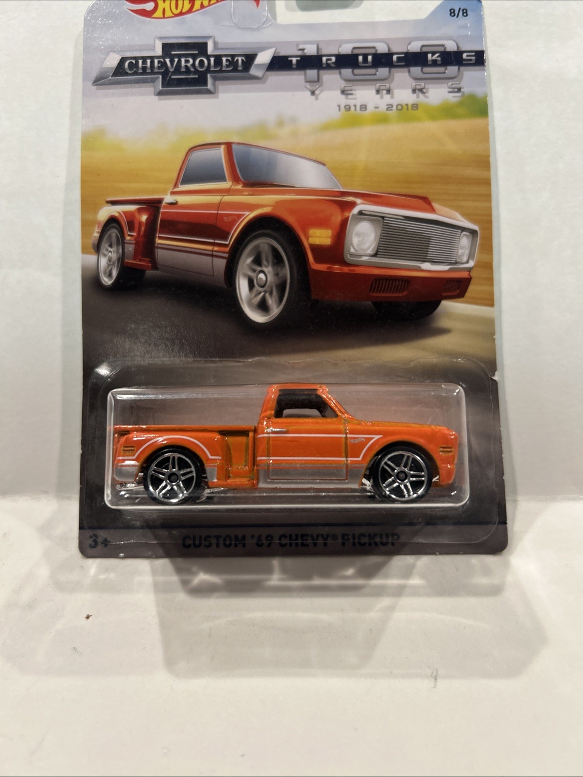 Hot Wheels Chevrolet Trucks 100 Years Orange Custom ’69 Chevy Pickup 8/8 WP