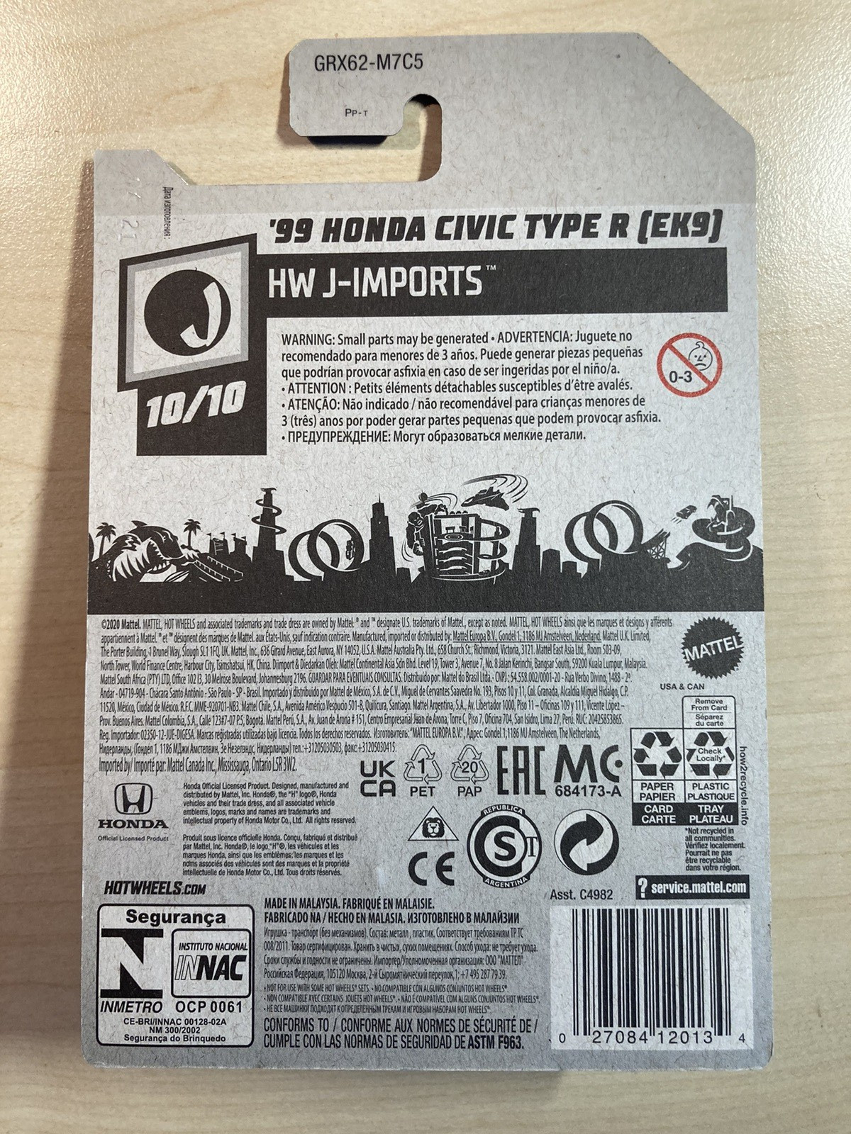 Hot wheels x 2 ’99 Honda Civic Type R EK9 new on long cards from 2020/21
