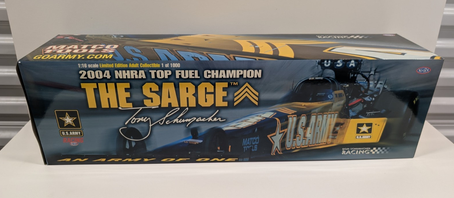 Milestone 2004 Tony Schumacher U.S. Army Sarge 1/16 Top Fuel Dragster NHRA As Is