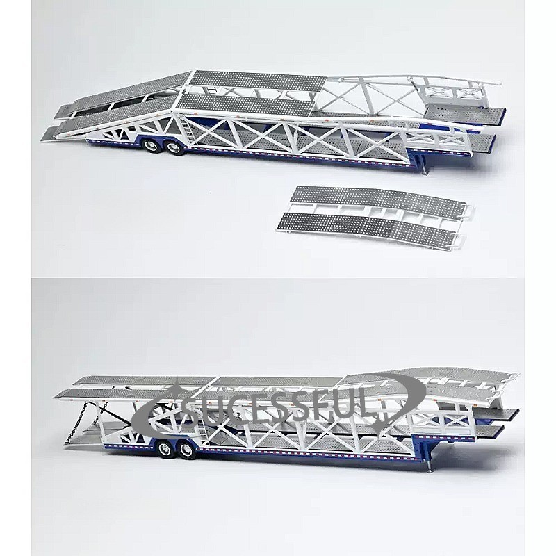 1:64 Extra Long Double Deck Alloy Car Transporter Trailer Model