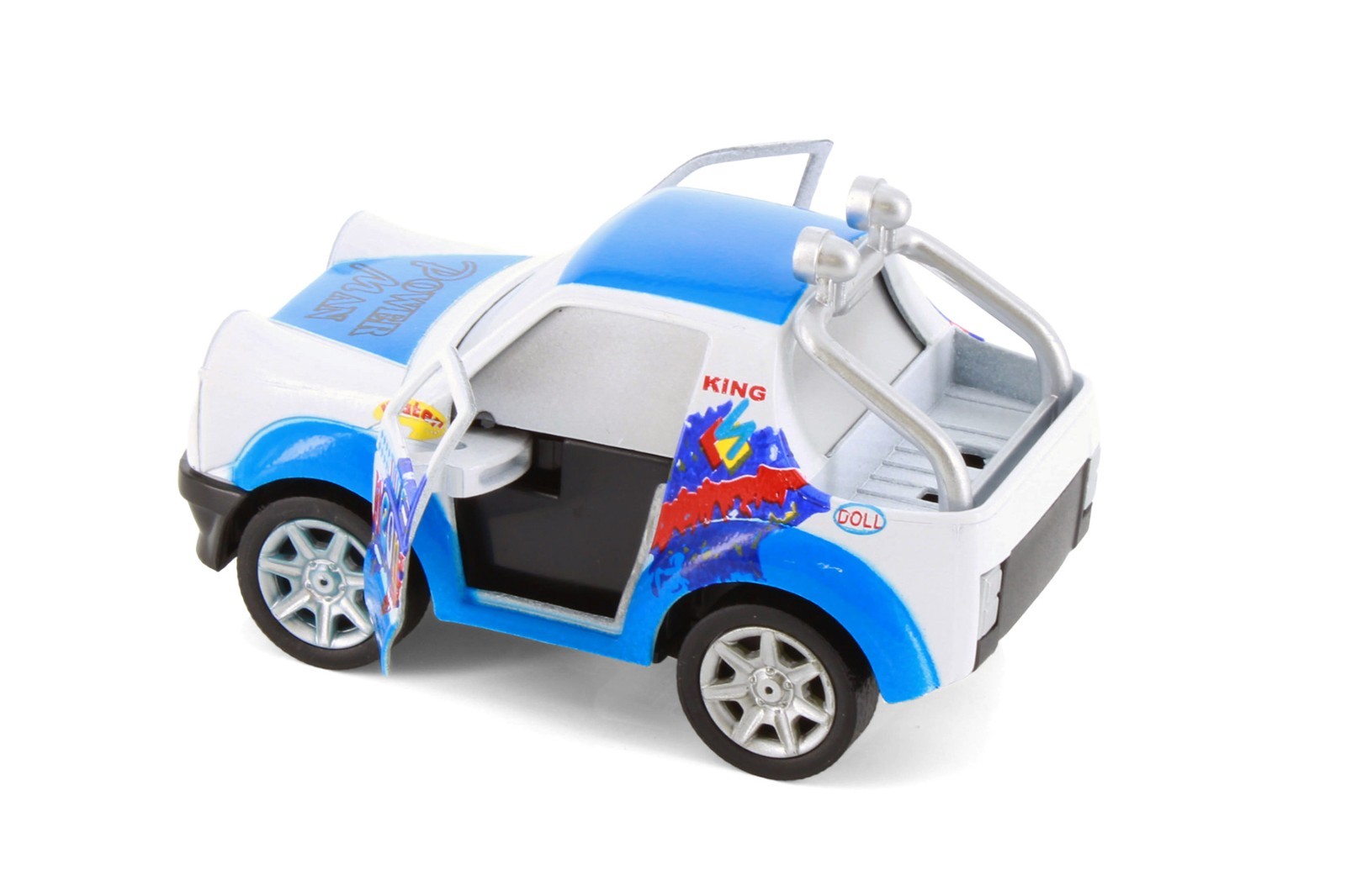 Cutie Cars w/Movable Eyes & Tongues – Power Man, Blue – Showcasts 403/4D – 4″